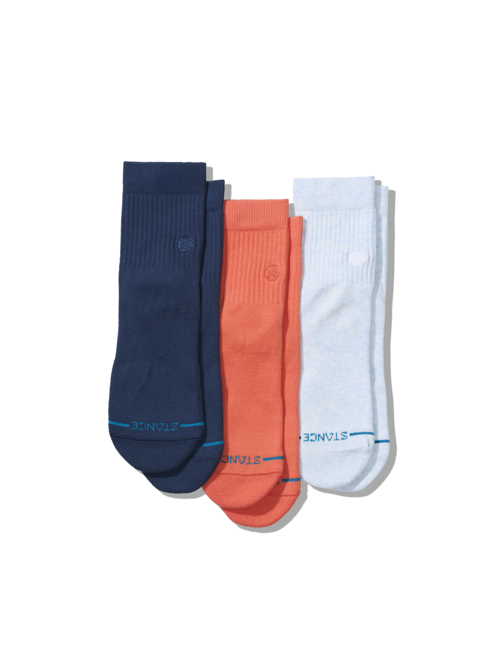 Stance Icon Quarter Socks - 3 Pack - MIST, flat view