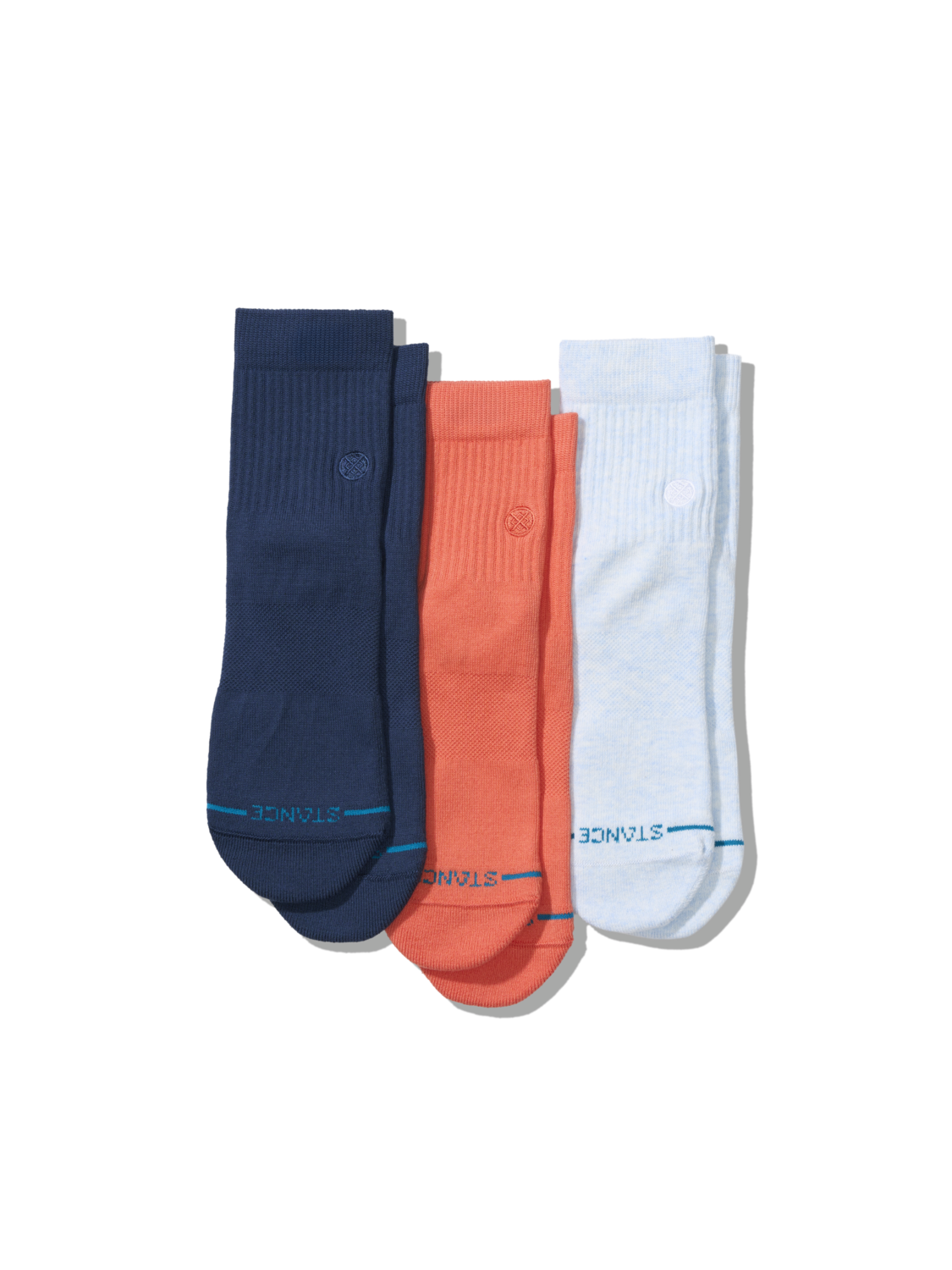 Stance Icon Quarter Socks - 3 Pack - MIST, flat view