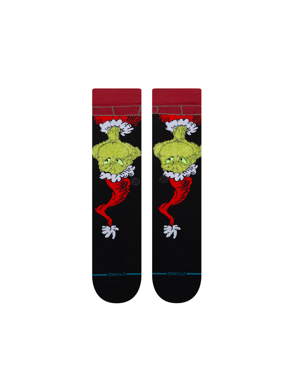 Stance The Grinch X Down The Chimney Crew Socks - BLACK, alternate view