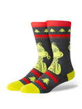 Stance The Grinch X Grinch Sweater Crew Socks - BLACK, front view