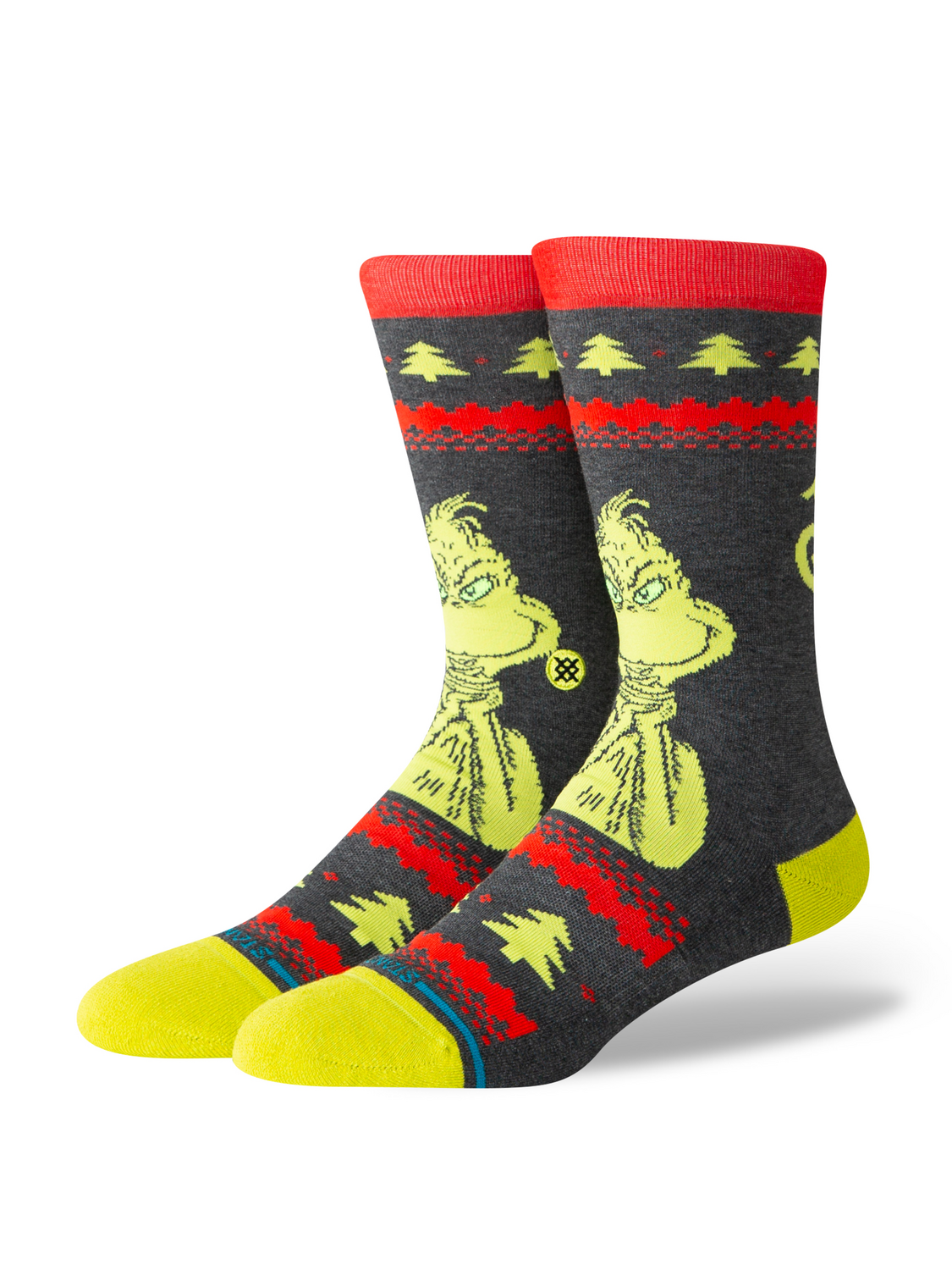 Stance The Grinch X Grinch Sweater Crew Socks - BLACK, front view