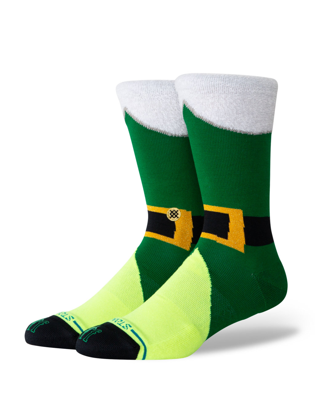 Stance Elf x Not A Costume Crew Socks - GREEN, front view
