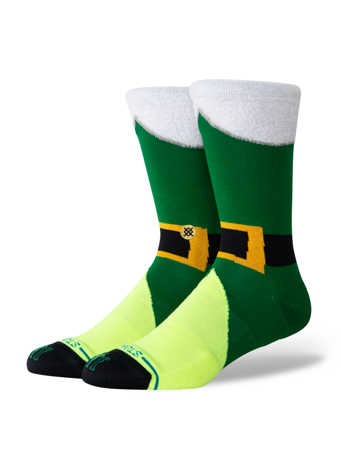 Stance Elf x Not A Costume Crew Socks - GREEN, front view