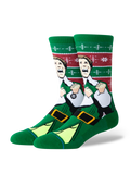 Stance Elf x Cold Outside Crew Socks - GREEN, front view