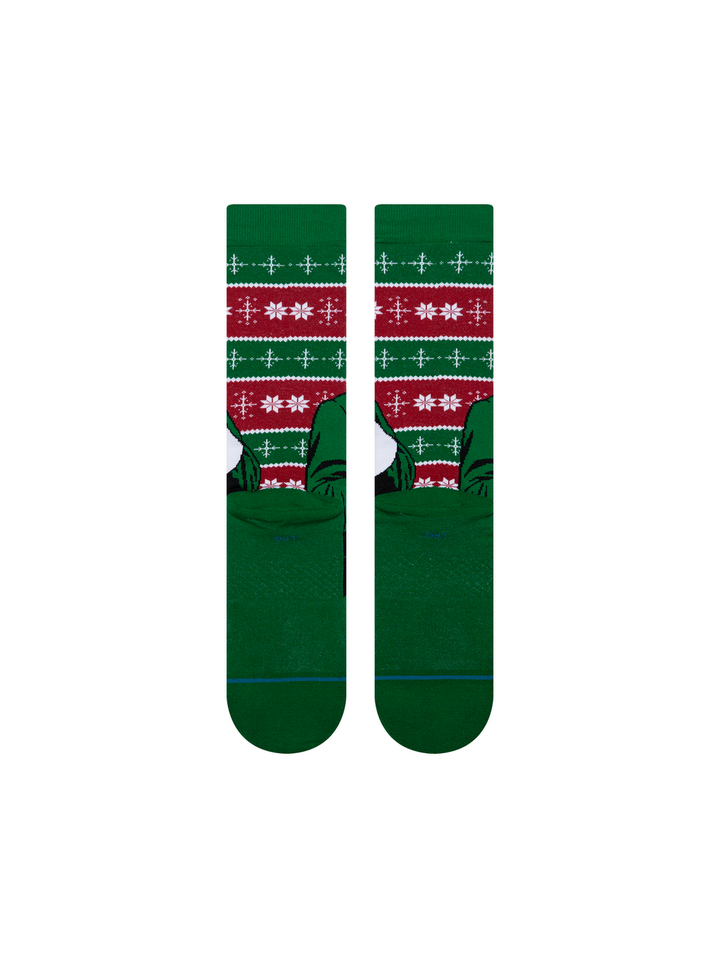 Stance Elf x Cold Outside Crew Socks - GREEN, back view