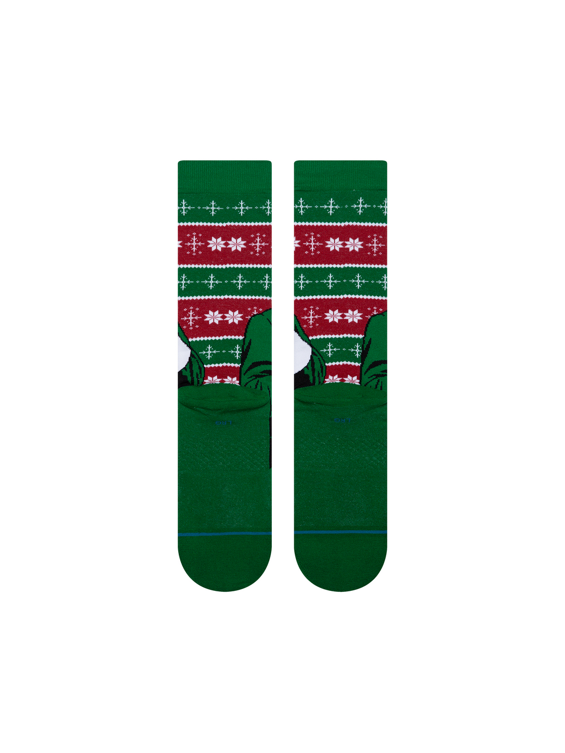 Stance Elf x Cold Outside Crew Socks - GREEN, back view