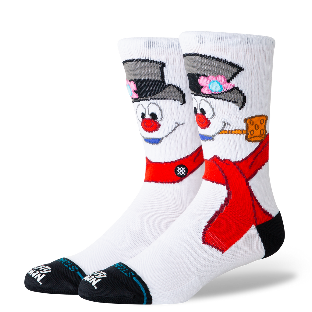 Stance Frosty The Snowman Crew Socks - WHITE, front view