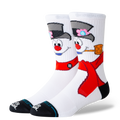 Stance Frosty The Snowman Crew Socks - WHITE, front view