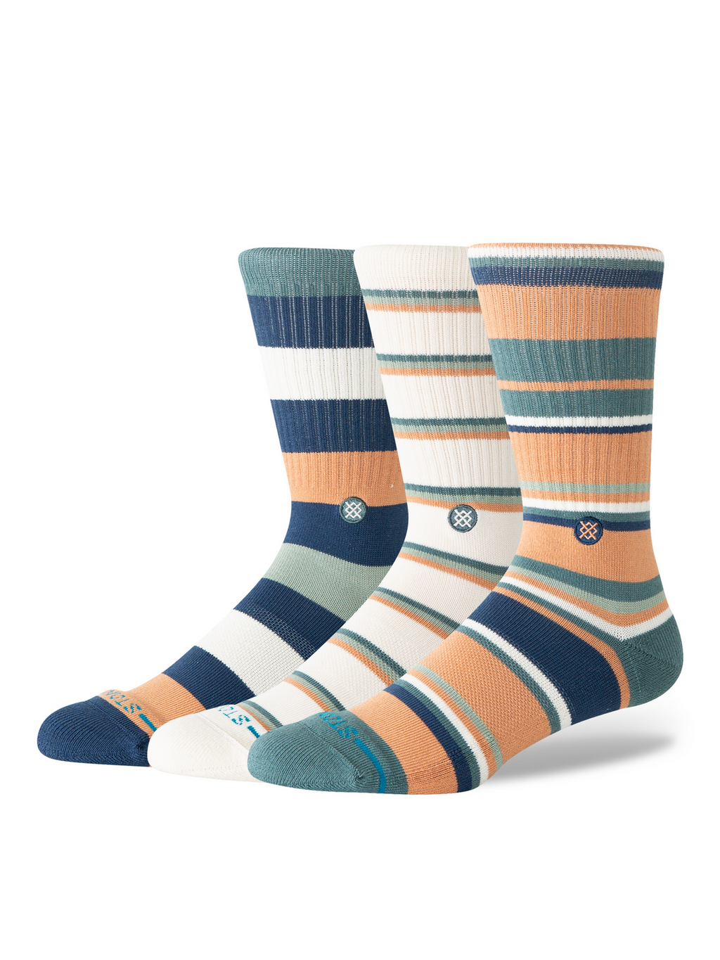 Stance Off Season Crew Socks - 3 Pack - SANDSTORM, front view