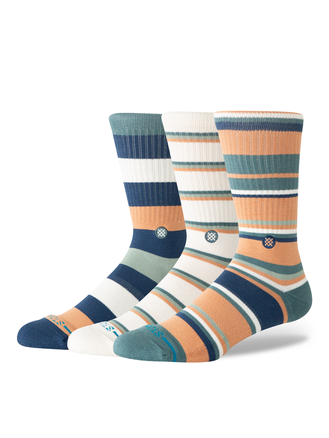 Stance Off Season Crew Socks - 3 Pack - SANDSTORM, front view