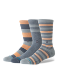 Stance Sabot Crew Socks - 3 Pack - GREY, front view
