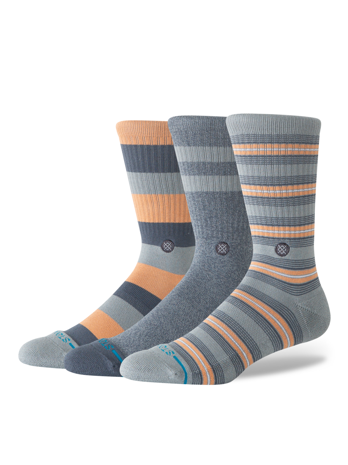 Stance Sabot Crew Socks - 3 Pack - GREY, front view