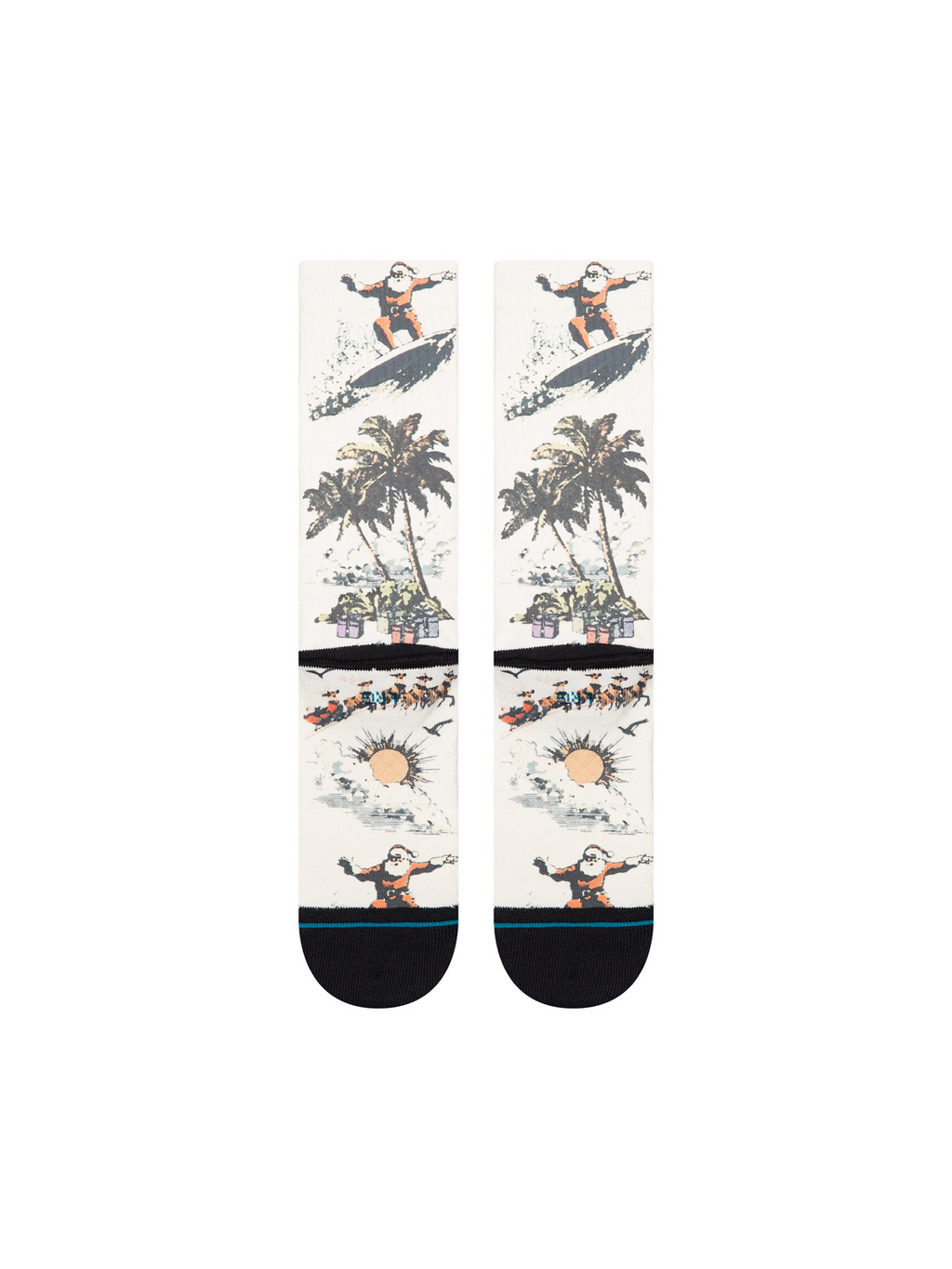 Stance San O Claus Crew Socks - CREAM, back view