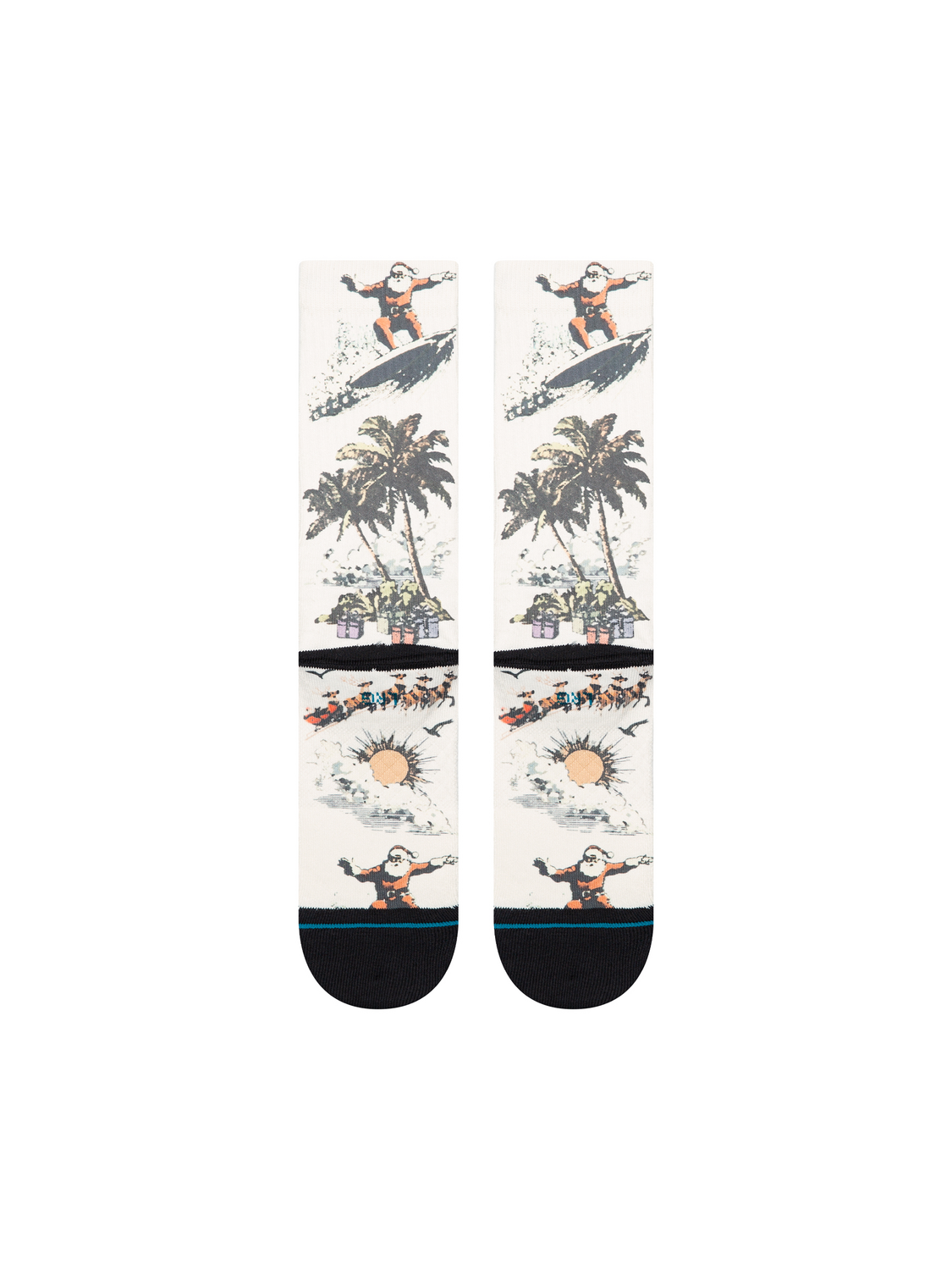 Stance San O Claus Crew Socks - CREAM, back view