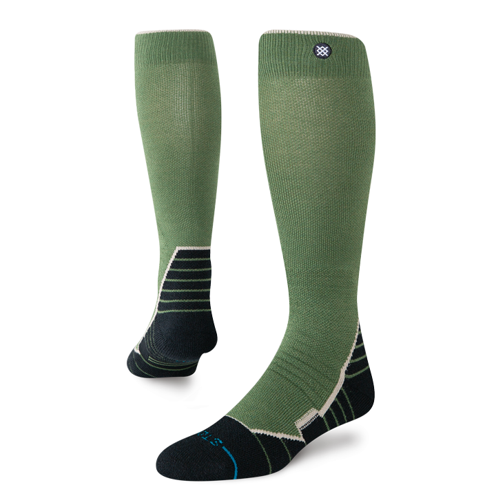 Stance Men's Contrast Mid Wool Snow OTC Socks - Green
