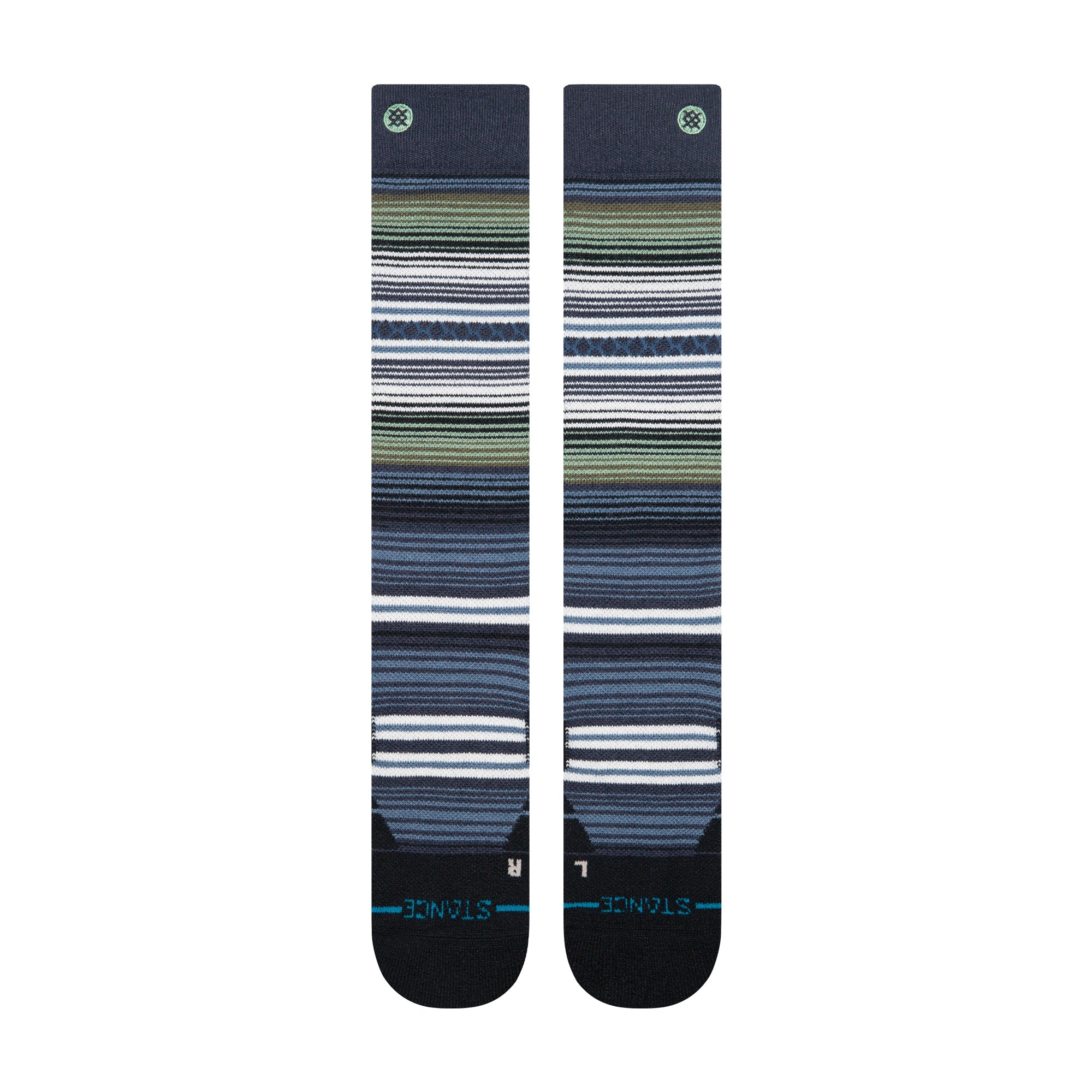 Stance Curren Mid Wool Snow Socks - Navy, back