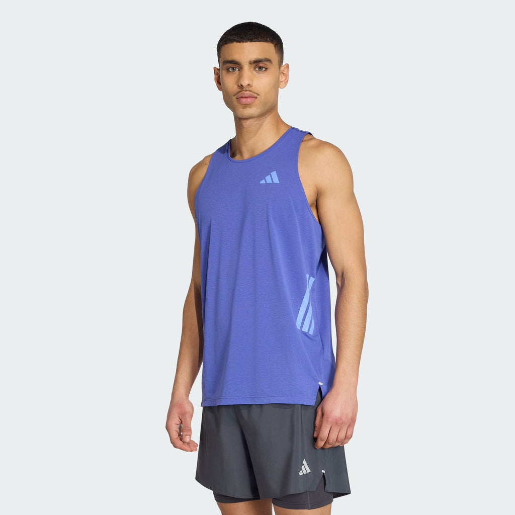 Adidas Adi365 Running Tank - BLUE, front on-model view
