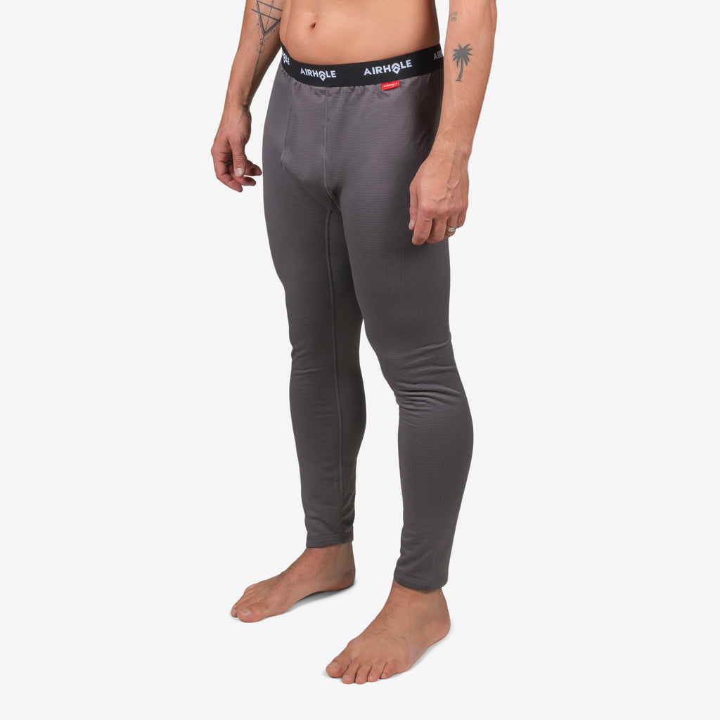 Airhole Waffleknit Thermal Bottom - Charcoal, three-quarter