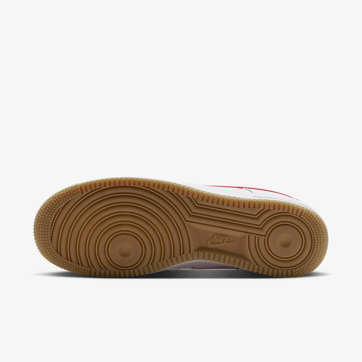 Nike Men's Air Force 1 '07 Shoes - White/Gum Light Brown/Challenge Red, sole