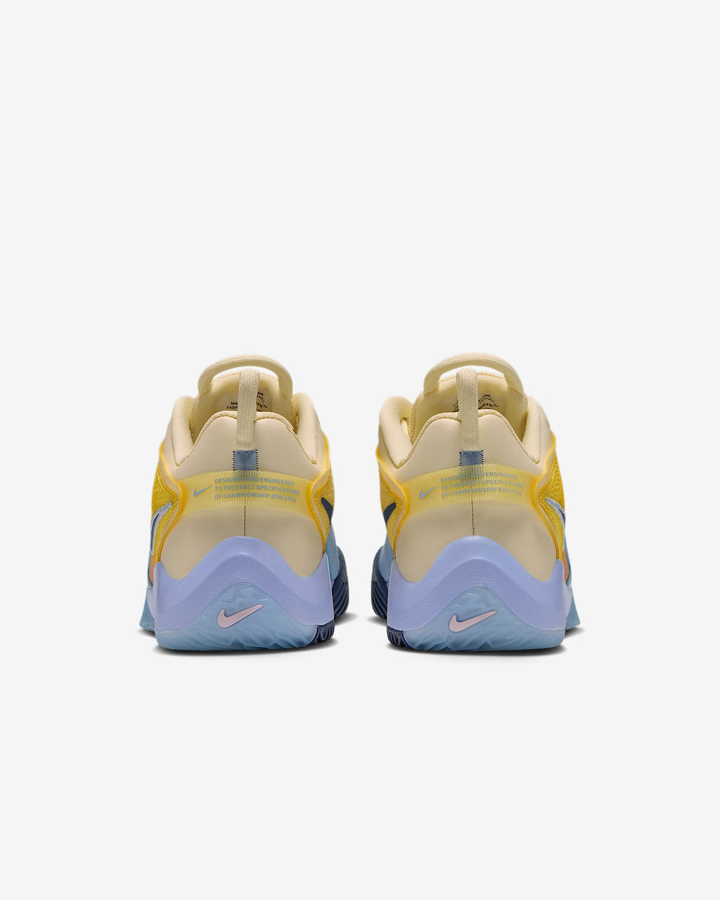 Nike Women's HyperAce 3 SE Volleyball Shoes - Coconut Milk/Hydrogen Blue/Diffused Blue, back view