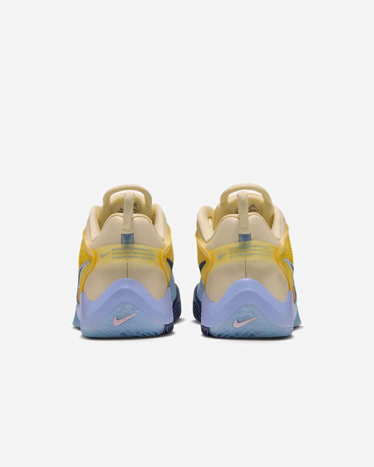 Nike Women's HyperAce 3 SE Volleyball Shoes - Coconut Milk/Hydrogen Blue/Diffused Blue, back view