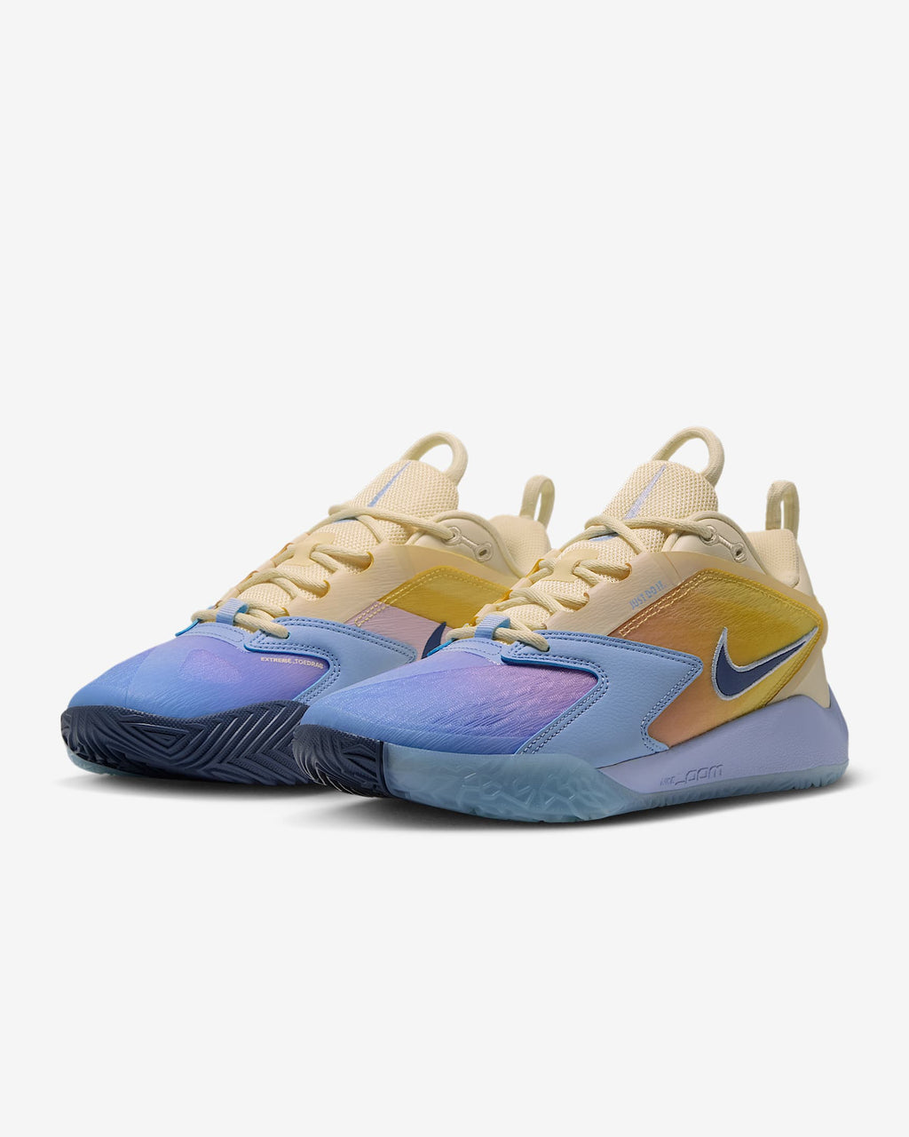 Nike Women's HyperAce 3 SE Volleyball Shoes - Coconut Milk/Hydrogen Blue/Diffused Blue, pair front three-quarter view