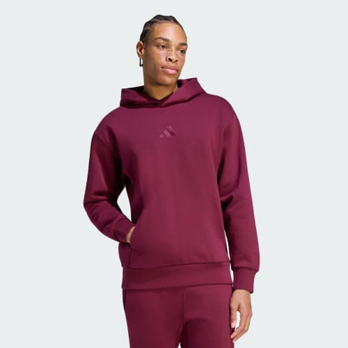 adidas ALL SZN Fleece Hoodie Burgundy front
