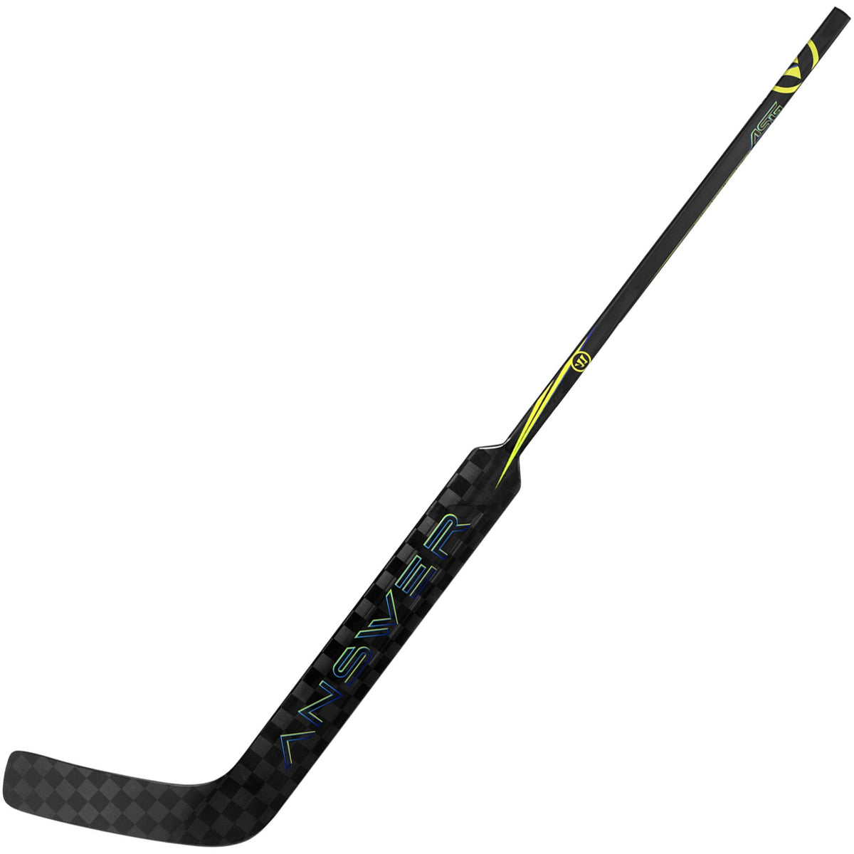 Warrior Senior Answer Goalie Stick - Black, angled view