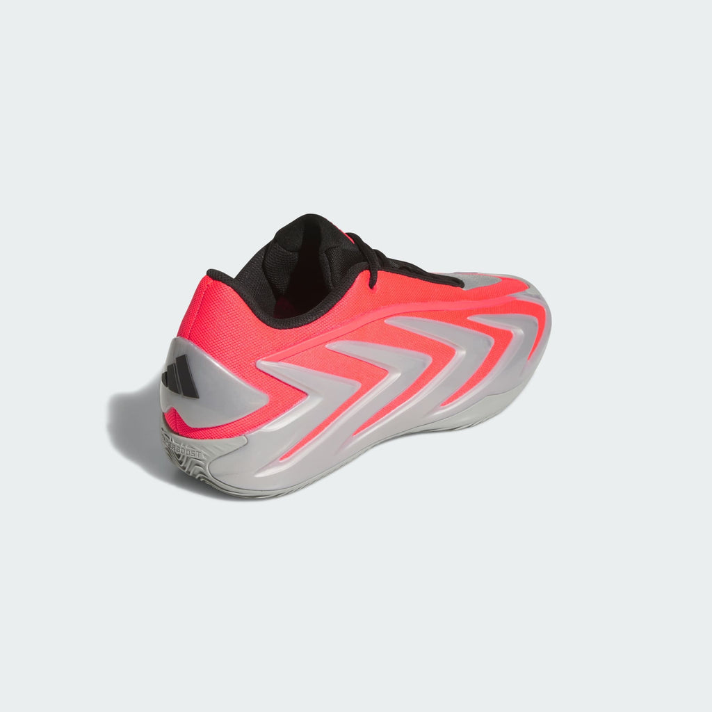 Adidas Anthony Edwards 3 Basketball Shoes - LUCID RED/SILVER METALLIC, rear three-quarter view
