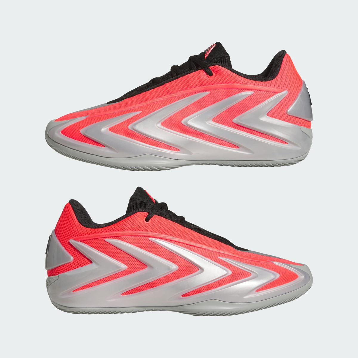 Adidas Anthony Edwards 3 Basketball Shoes - LUCID RED/SILVER METALLIC, pair view