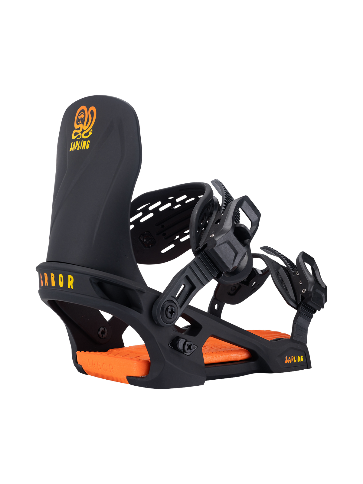 Arbor Sapling Snowboard Binding - 2027 - BLACK / ORANGE, view 1