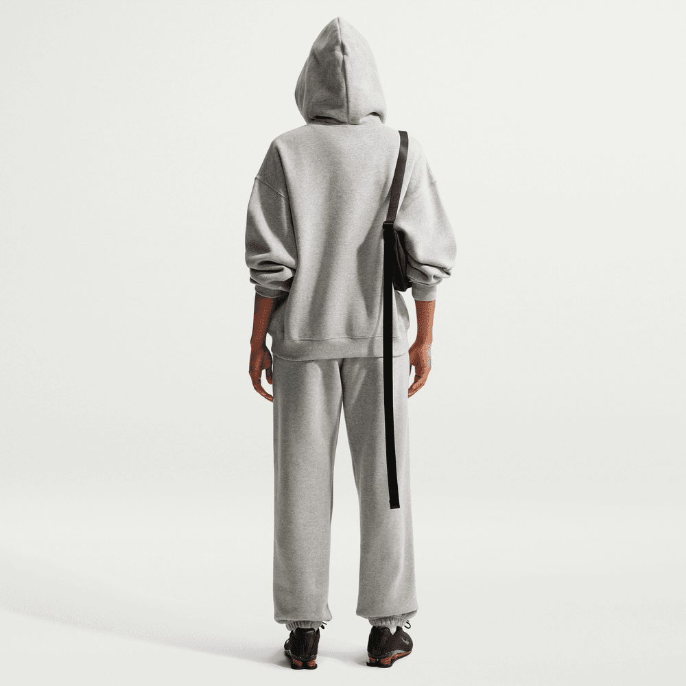 Nike Studio Fleece Medium Weight Women's High-Rise Oversized Cuffed Pants - Dark Grey Heather, back