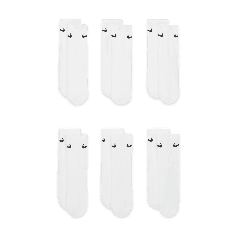 Nike Everyday Cushioned Crew Socks - White/Black, alt view