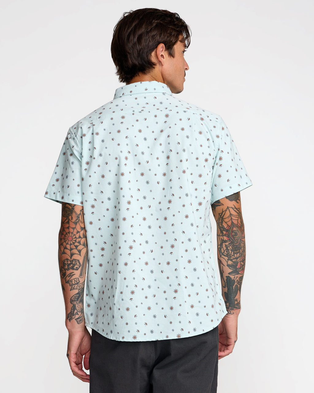 RVCA That'll Do Print Short Sleeve Shirt in Blue Haze — back
