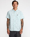 RVCA That'll Do Print Short Sleeve Shirt in Blue Haze — front