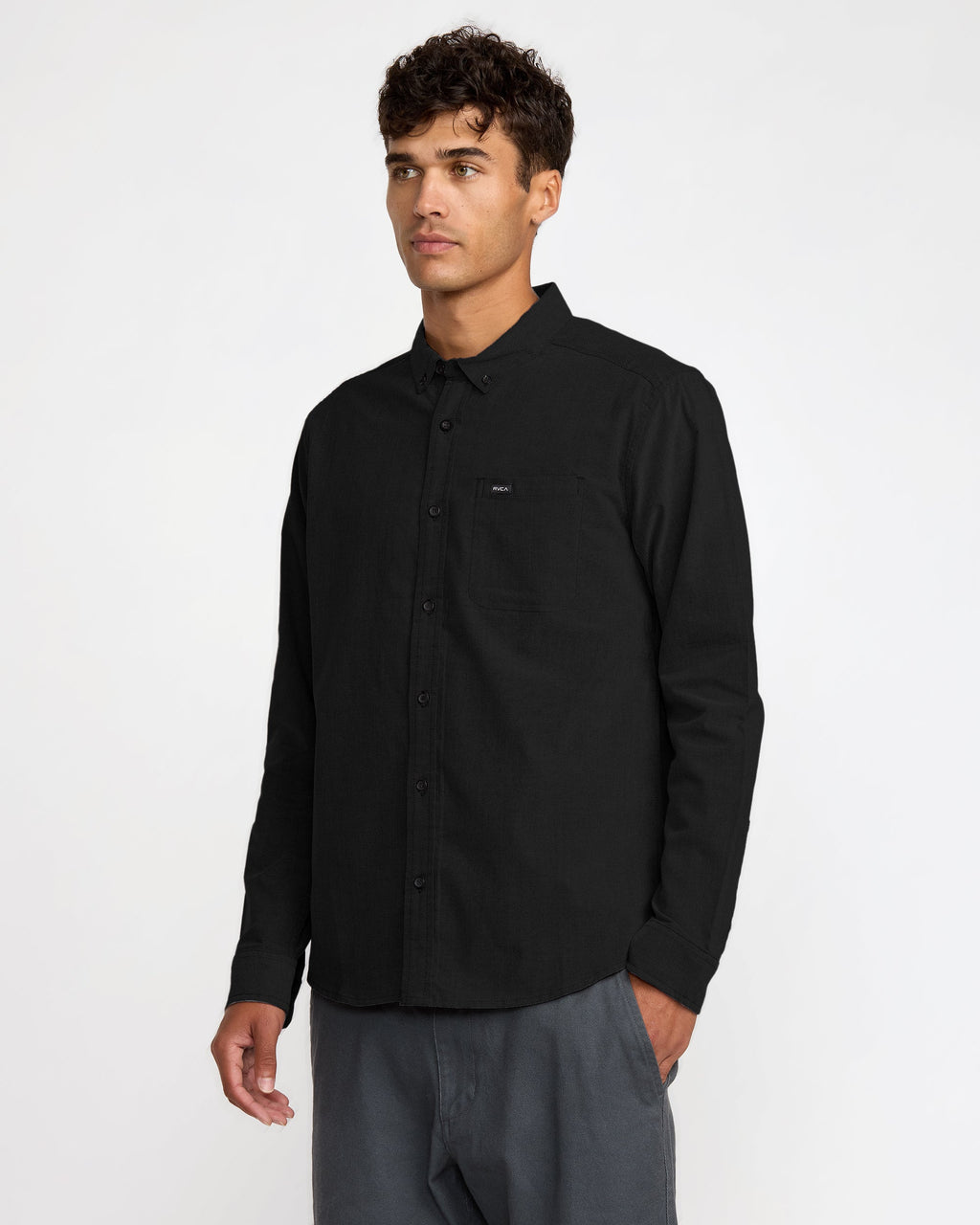 RVCA That'll Do Stretch Long Sleeve Shirt (2026) - BLACK