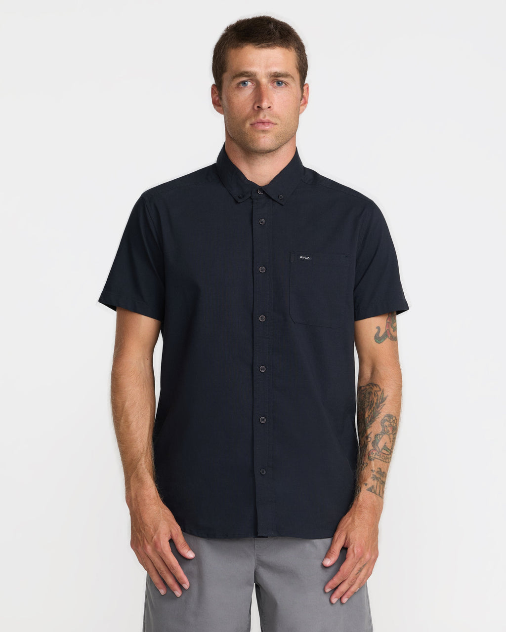 RVCA That'll Do Stretch Short Sleeve Shirt - BLKI - OM-F