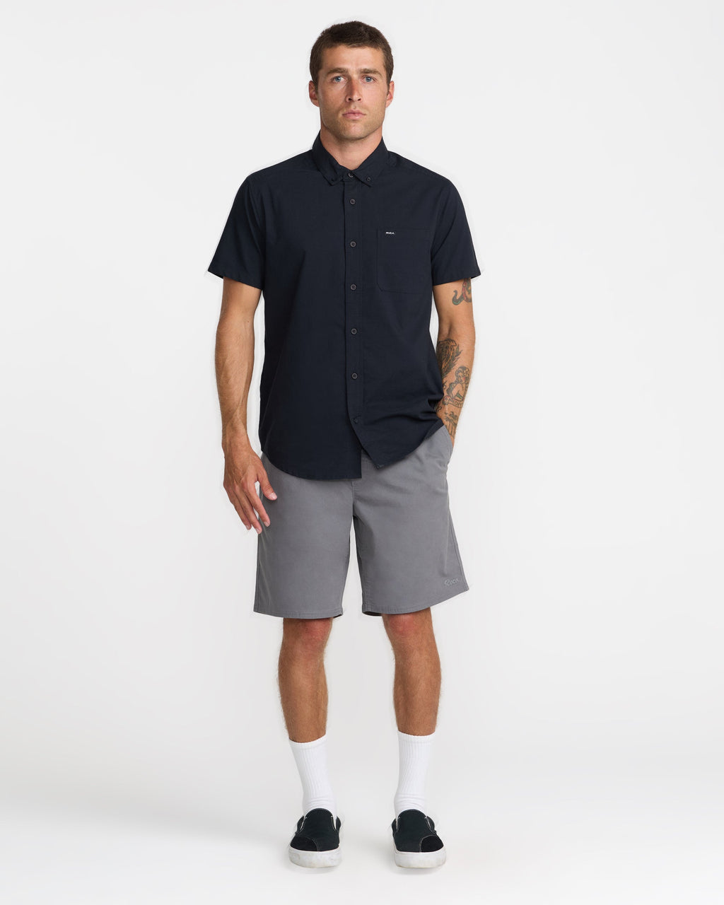 RVCA That'll Do Stretch Short Sleeve Shirt - BLKI - OM-FB