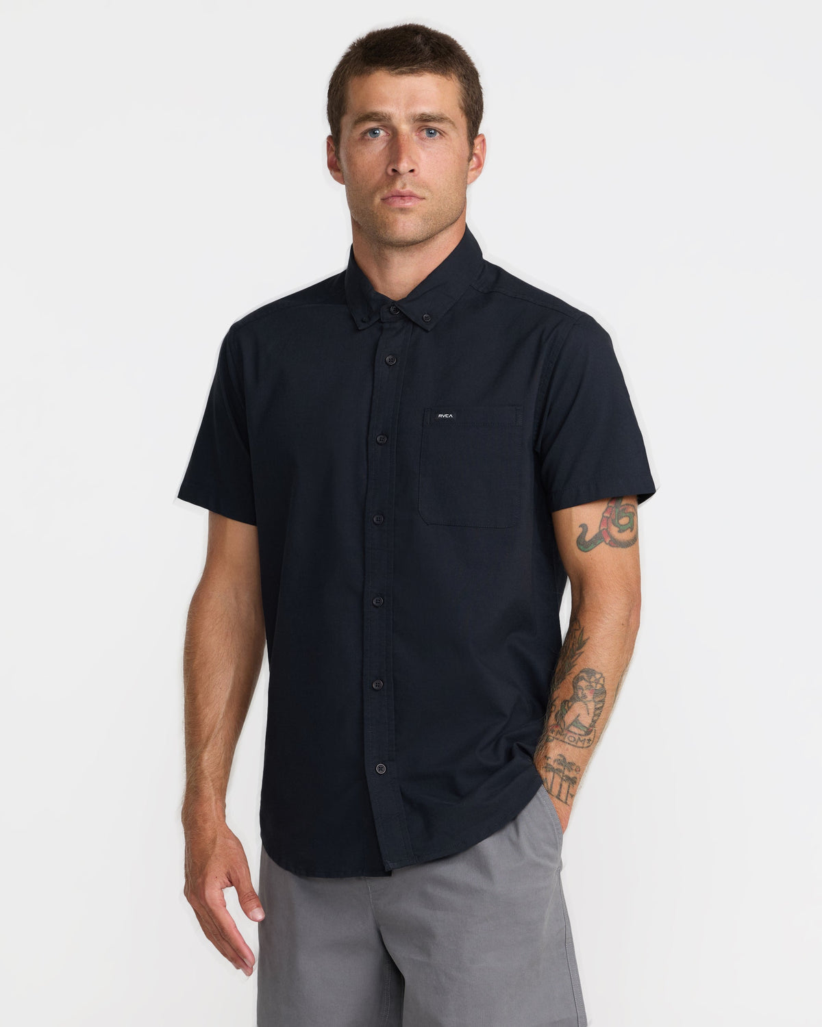 RVCA That'll Do Stretch Short Sleeve Shirt - BLKI - OM-S