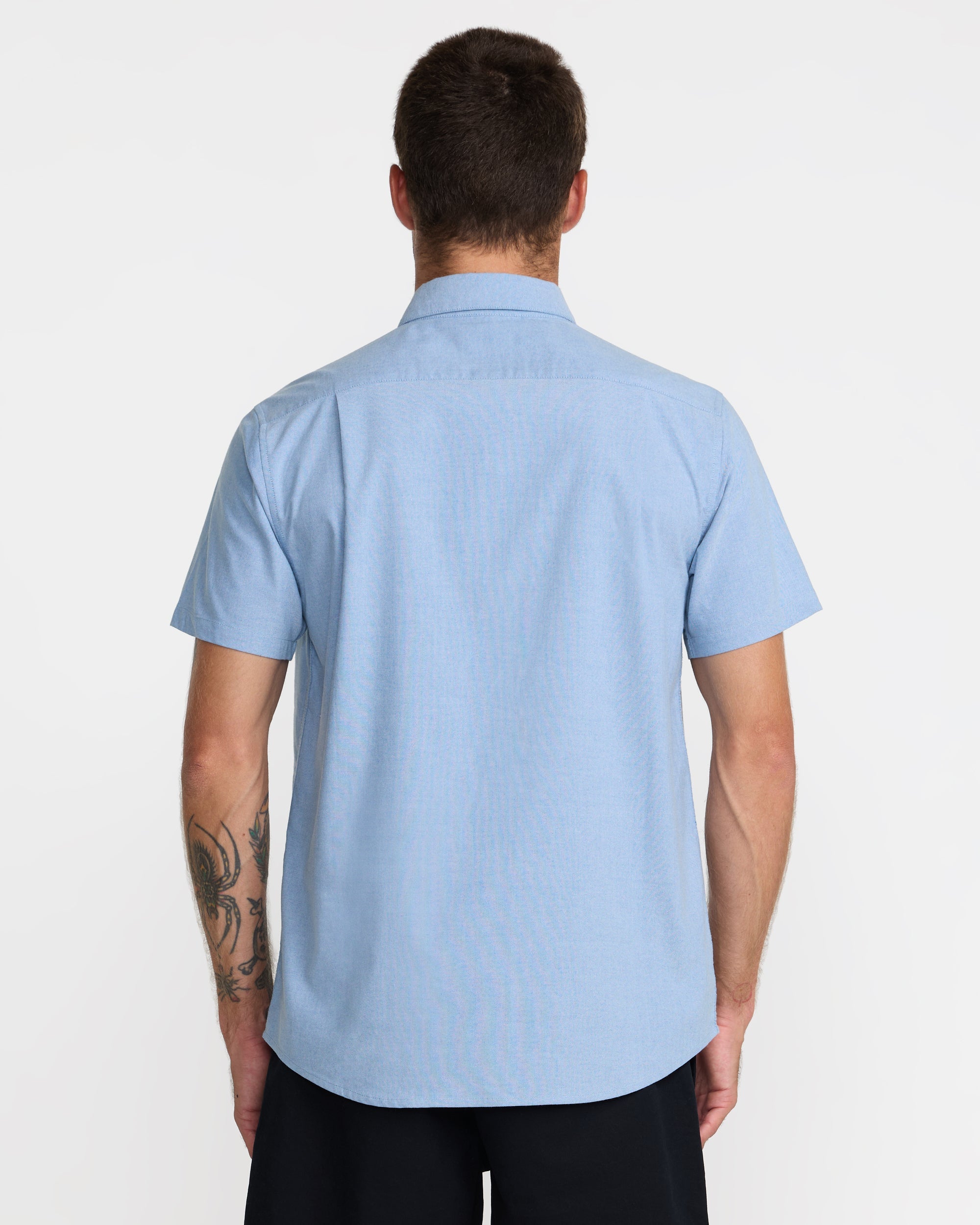 RVCA That'll Do Stretch Short Sleeve Shirt - Oxford Blue - back