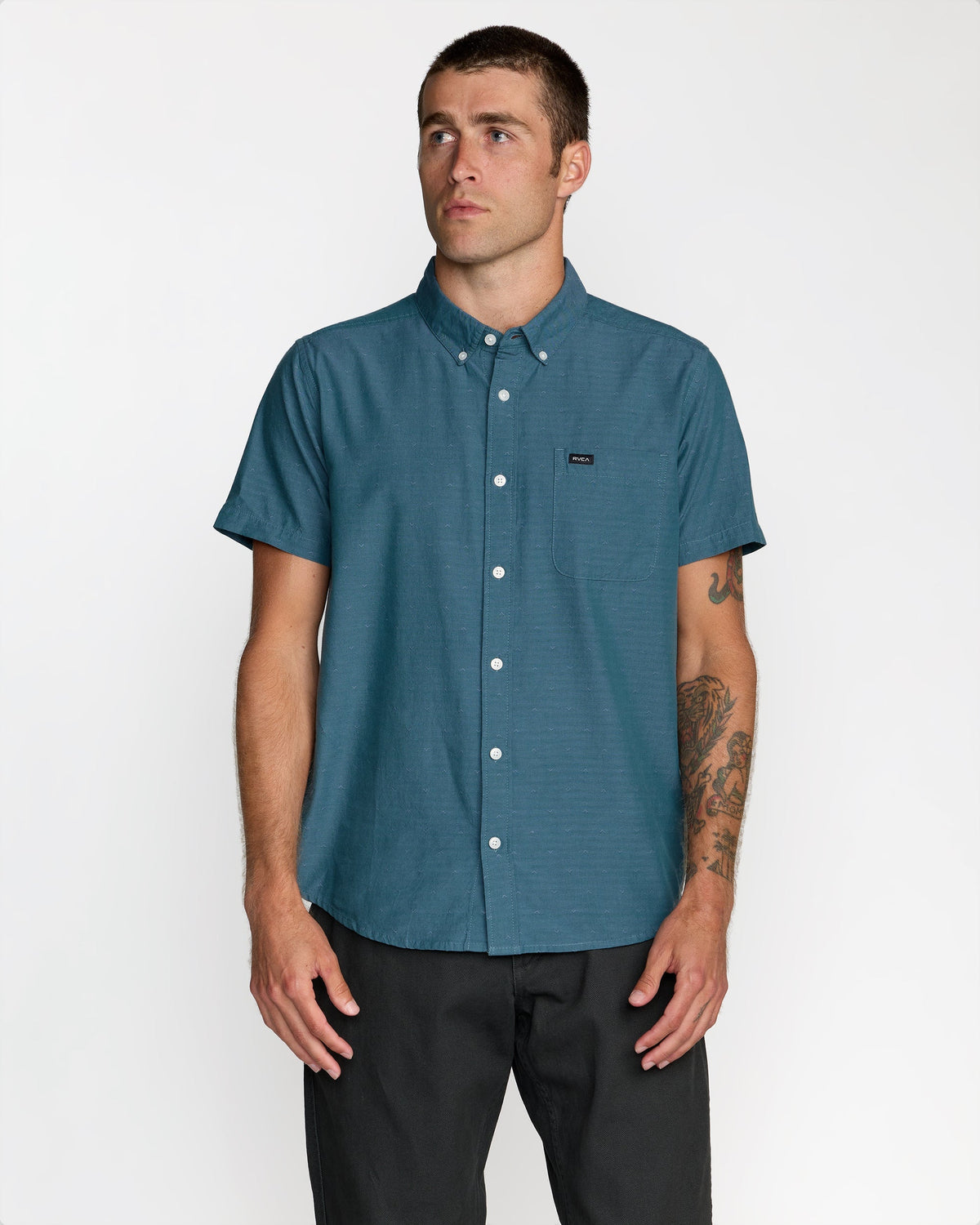 RVCA That'll Do Dobby Short Sleeve Shirt - Atlantic