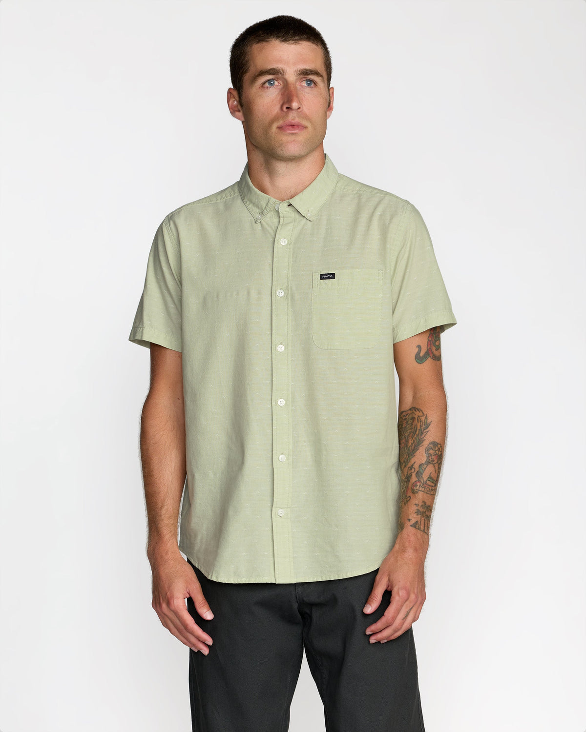 RVCA That'll Do Dobby Short Sleeve Shirt - Laurel Green
