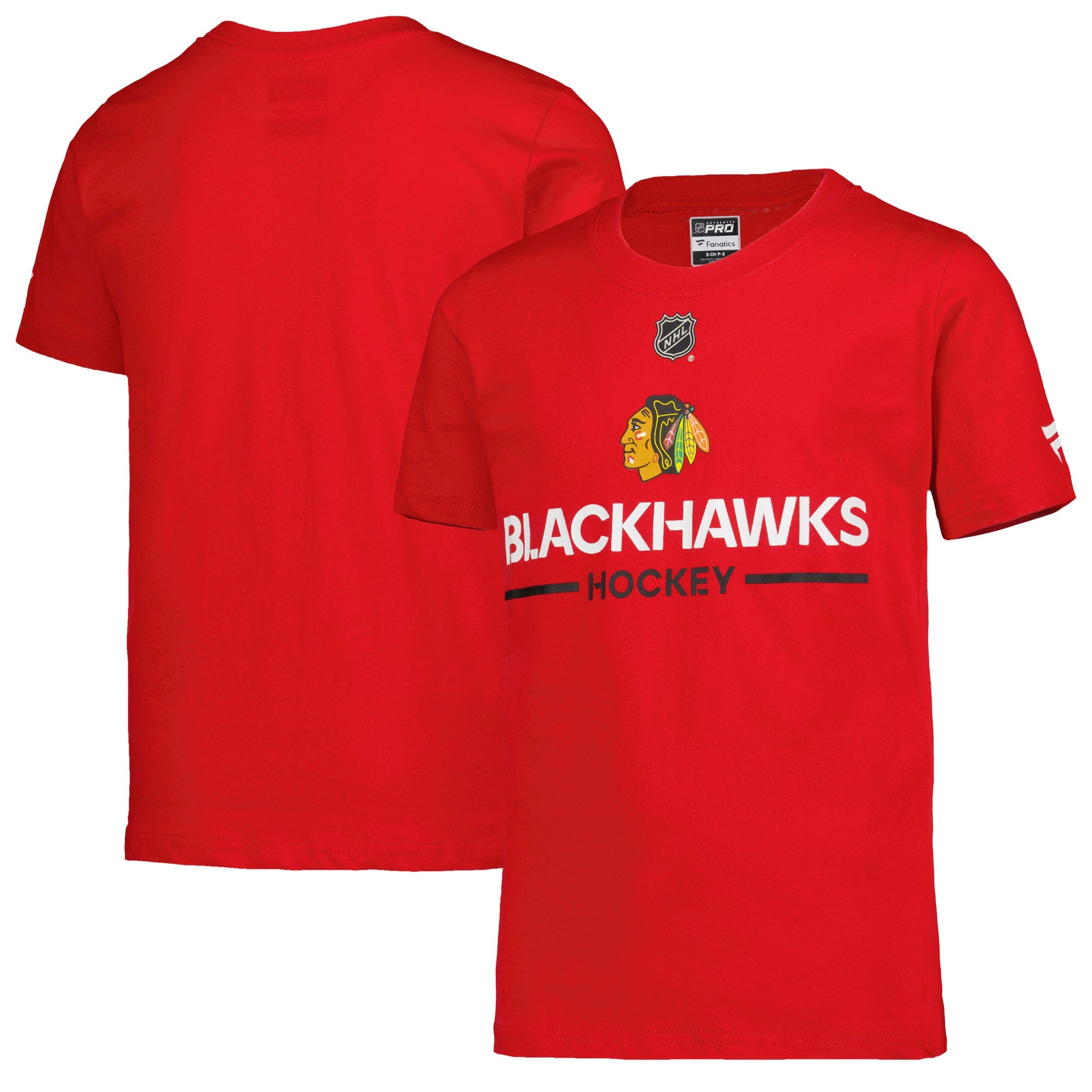 Youth Chicago Blackhawks Fanatics Red Authentic Pro Wordmark T-Shirt - hero