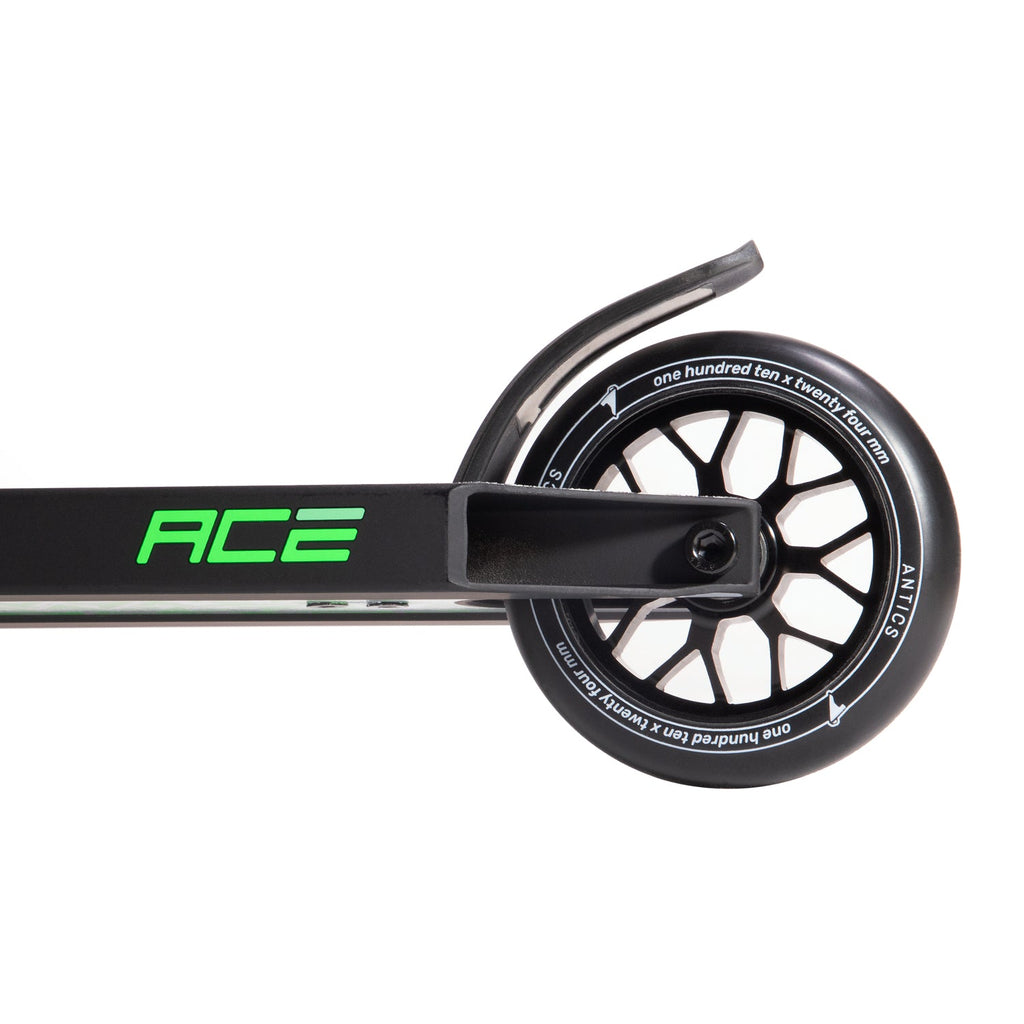 Antics Ace Complete Scooter- Black - Black, rear wheel detail