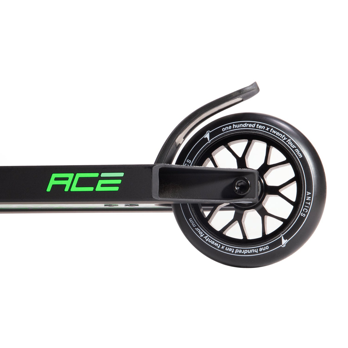 Antics Ace Complete Scooter- Black - Black, rear wheel detail