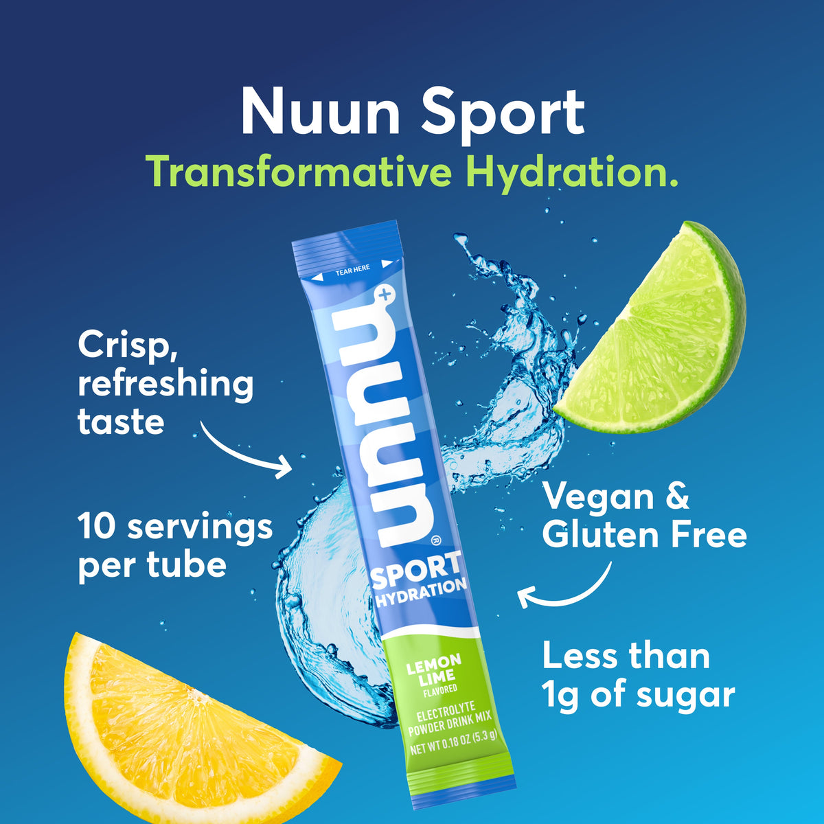 Nuun Sport Electrolyte Powder Packets - Lemon Lime
