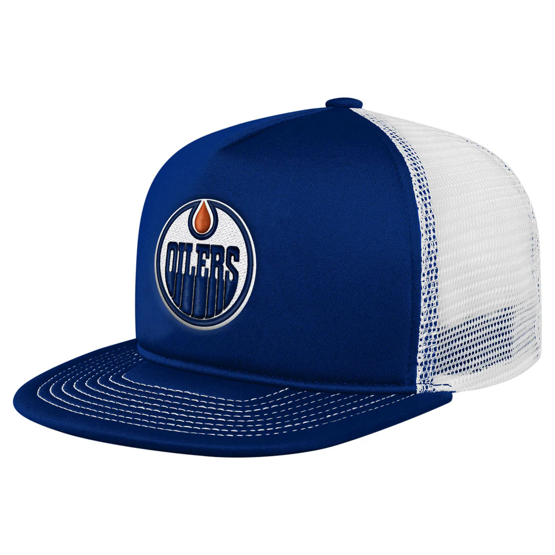 Outerstuff Edmonton Oilers Youth Royal Foam Trucker Snapback Hat