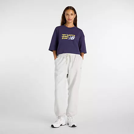 New Balance Women's Athletics Premium Chest Logo Cropped T-Shirt
