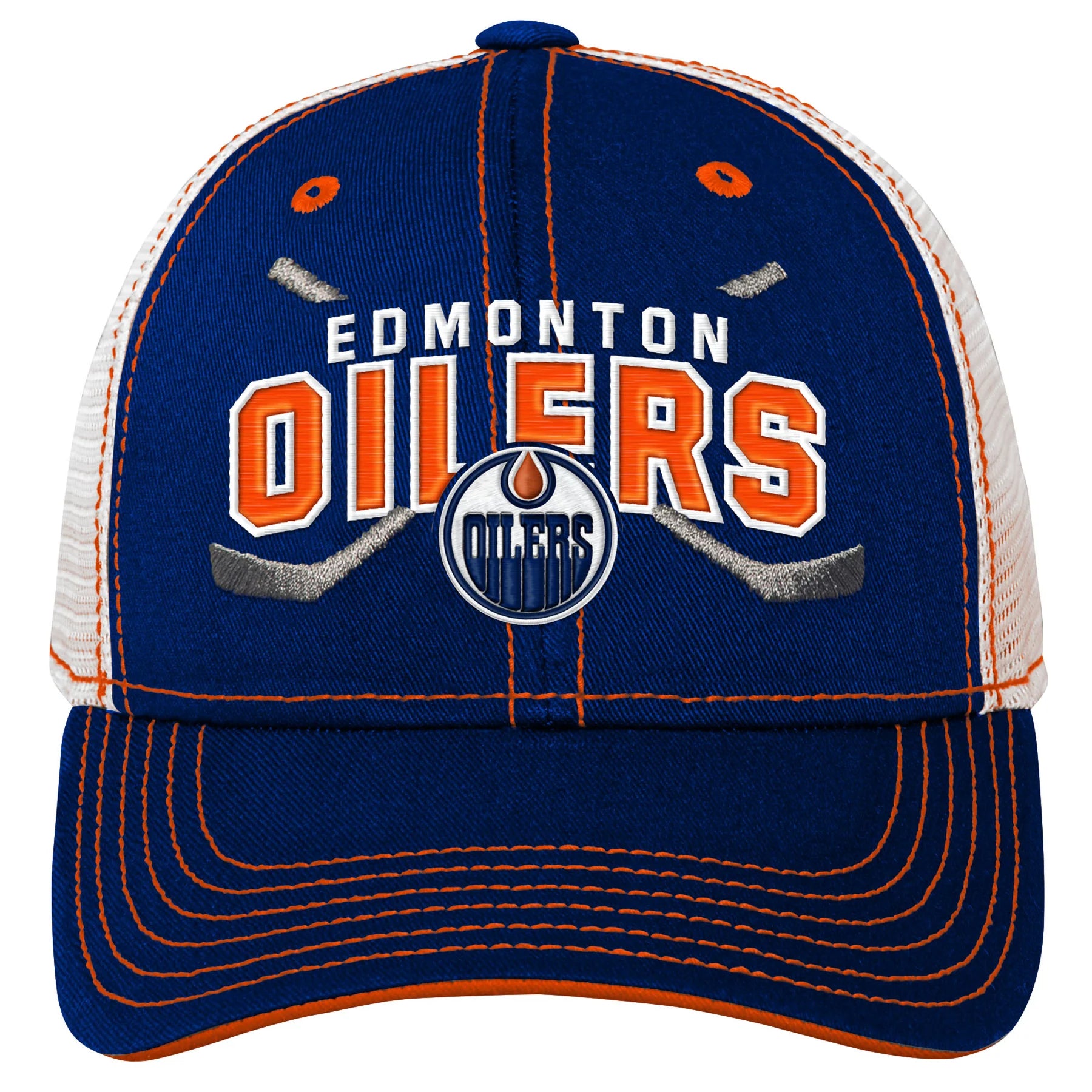 Outerstuff Youth Edmonton Oilers Lockup Meshback Adjustable Hat