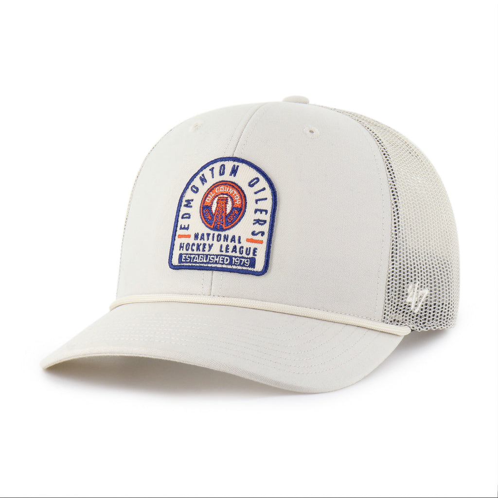 '47 Brand Edmonton Oilers Alternate Logo Monument Rope Trucker Adjustable Hat